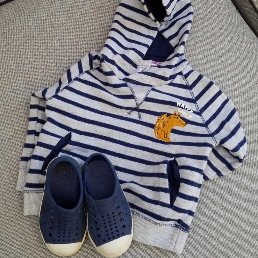 Zara stripe sweatshirt & native size c8 shoes